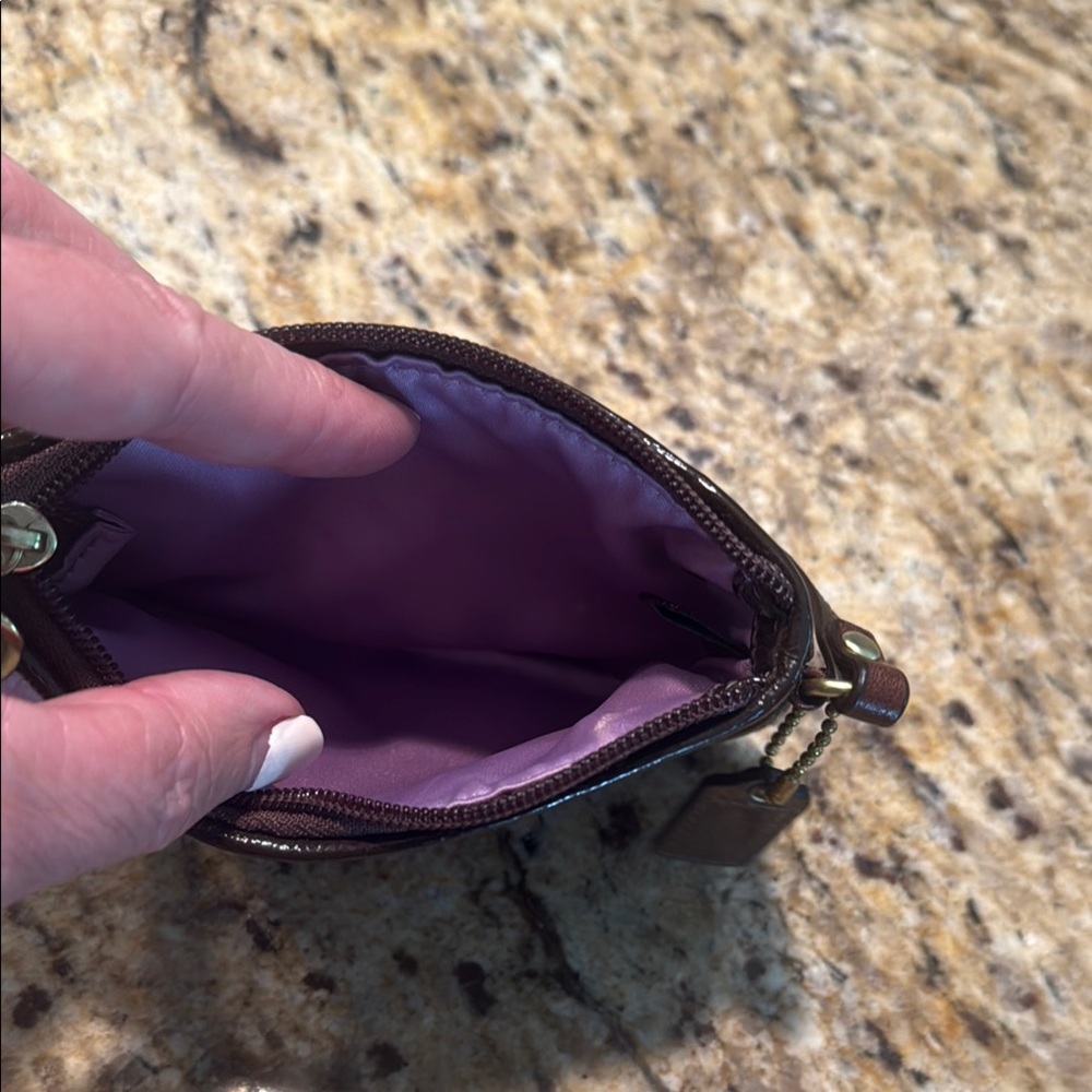 Coach Brown Clutch with Silver Hardware - Picture 4 of 5